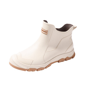 Bottes de pluie noires tendance pour hommes, à tige courte, pour l'extérieur, bottes en caoutchouc imperméables urbaines, <span class=keywords><strong>chaussures</strong></span> antidérapantes pour la marche, <span class=keywords><strong>chaussures</strong></span> en caoutchouc kaki - Product Image 5