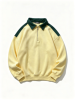 Sweat-shirt en coton pour homme, col zippé, coupe classique, pull-over décontracté sportif pour l'automne