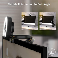 Mini Cámara Full HD con Luz de Relleno para Laptop, PC, Computadora, Cámara de Transmisión en Vivo, Cámara de Video con Micrófono