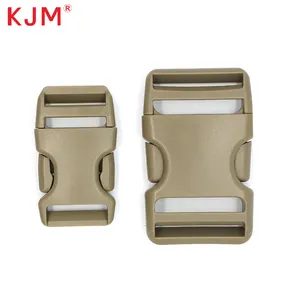 Belt Buckle Clip Custom Logo GRS Certificate Pom Pa Tactical Nylon Canvas Belt Buckle Heavy Duty Khaki Plastic Side Release Buckle