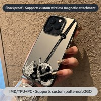Étui de téléphone en TPU DIY Manga Anime Swordsman avec peinture UV, argent métallique, antichoc, anti-traces de doigts, 17/16/15/14 Pro Max