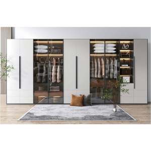 Meubles de chambre à coucher modernes et durables sur mesure, armoire en bois à deux portes, combinaison d'armoires, armoires de bordure - Product Image 1