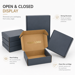 Cajas de Cartón Corrugado con Logotipo Estampado en Oro Personalizado, para Envíos de Comercio Electrónico, Ropa y Regalos, Plegables y Planas, Más Vendidas - Product Image 2