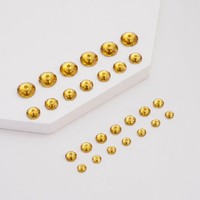 Perles de strass brillantes en résine époxy topaze claire de 5 mm, à dos plat, trou central, à coudre, pour la fabrication de colliers en Y et fournitures de bijoux