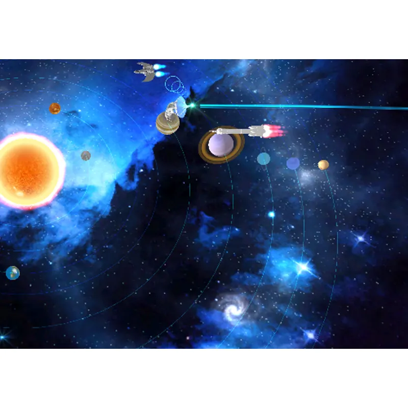障害と感覚障害を持つ子供のための太陽系インタラクティブ教育絵画ゲームの新しい3D宇宙船