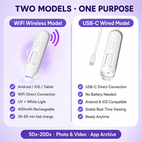 Analyseur numérique de cuir chevelu et de follicules pileux 50x 200x, lumière blanche UV, WiFi, USB-C, caméra dermatoscope pour l'inspection cutanée, OEM