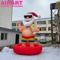 Santa Pantai Tiup Musim Panas Dengan Kolam Renang, Santa Hawaii Tiup, Natal di Bulan Juli, Tiup Kustom