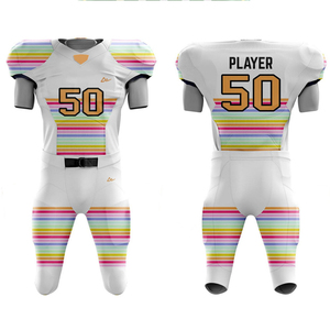 Uniforme de Fútbol Americano de Manga Corta, Personalizado, Transpirable, Estampado, de Primera Calidad, 100% Poliéster, Ropa de Equipo - Product Image 1