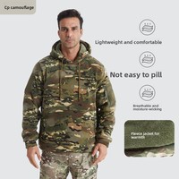 Veste polaire à capuche unisexe camouflage en polyester pour l'hiver, grande taille, pull chaud en polaire, en stock