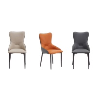 Chaise en fer rembourrée multi-usages avec coussin en cuir, structure robuste, idéale pour la maison, la cuisine, le balcon, le salon de thé, le bureau, la salle à manger