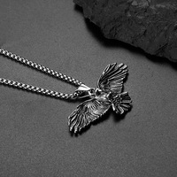 Collar con Colgante de Acero de Titanio con Diseño de Águila Voladora, Estilo Hip Hop Rock, Tendencia de Moda, para Hombre y Mujer