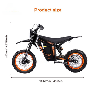 Motocicleta Eléctrica WISH 01, 1500W, 48V, 20AH, Bicicleta Eléctrica de Largo Alcance (50km), Todoterreno, Motocicleta Eléctrica - Product Image 6