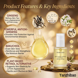 Sérum Liposomal Rétinol 2% à l'Extrait de Ginseng Noir, Bakuchiol, Vitamine C et Peptides pour le Soin Anti-Rides et le Raffermissement de la <span class=keywords><strong>Peau</strong></span> - Product Image 5