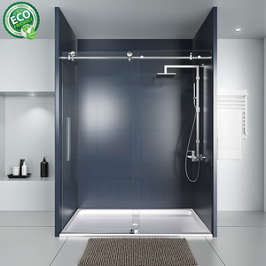 Puerta de Ducha Alcove Negra Mate, Vidrio Certificado SGCC, Herrajes de Acero Inoxidable 304, Alta Resistencia - Product Image 1