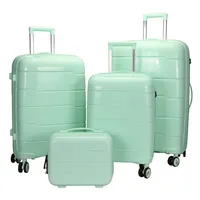 OMASKA özel PP arabası çantası 4 adet bagaj seti Spinner 14 20 24 28 inç kadınlar PP bavul