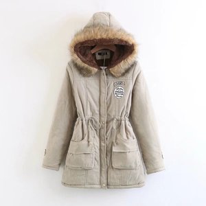 Aliexpress Trending Best Sale Women addensare cappotto lungo caldo inverno con cappuccio collo di pelliccia Parka Coat - Product Image 6