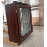 Ventana Abatible Exterior de Madera Maciza Resistente a la Intemperie, Sistema de Cierre Multipunto, Vidrio Doble con Aislamiento, Seguridad para Viviendas