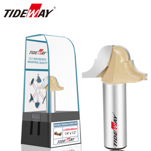 TIDEWAY Fraise à rainurer pour portes de placards à panneaux surélevés, profil Ogee, queue de 1/2 pouce, en carbure de tungstène CNC, OEM/ODM HRC65 - Product Image 1