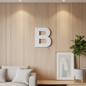 Wooden Letter B White 3D <b>Wall</b> <b>Decor</b> For Home Or Office Decoration - Product Image 3