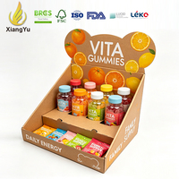 Présentoir de comptoir en carton ondulé personnalisé Xiangyu, prêt à l'emploi, imprimé, pour vitamines, gommes et compléments alimentaires