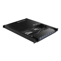 Konsol KVM Switch Drawer Rackmount LED 17'' 16 Port + 16 Paket Kabel, MT-VIKI USB VGA LCD KVM Switch 16 in 1 Out