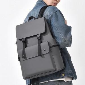Premium <b>Backpack</b> For Men 16 Inch Laptop Bag Large Capacity Outdoor Travel Commuting Anti Theft Unisex Solid Color Gray - Product Image 1
