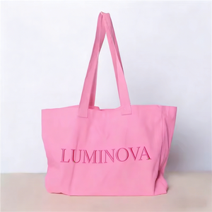 Sac fourre-tout en toile personnalisé avec broderie de lettres, logo, deux poignées renforcées, idéal pour la plage, option cadeau - Product Image 5