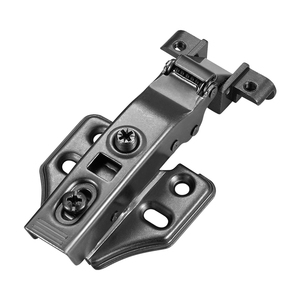 Charnière spéciale étroite pour meuble, à double action, à amortissement hydraulique, pour porte d'armoire à cadre en aluminium épais de 25 mm et panneau latéral en verre de 25 mm - Product Image 1