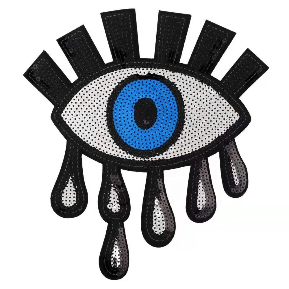 Offre Spéciale grand Evil Eye Patch Enfants sequin correctifs pour vêtements fer Sur Brodé Applique correctifs Personnalisés pour t chemises