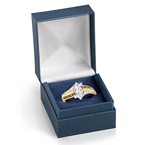 Anello con Pietra Marquise Bicolore, Gioiello da Dito Semplice e alla Moda per Donne in Lega - Product Image 3