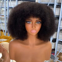 Perruque Bob Courte Afro Frisée Kinky 4C en Cheveux Brésiliens Remy, Sans Colle, Faite à la Machine, Densité 280%, Couleur Naturelle pour Femmes Noires