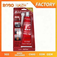Mastic silicone blanc TCM à haute température pour joints, tube en aluminium, carte blister rouge-blanc, réparation automobile, scellant RTV acide