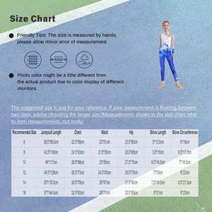 Combinaison de Gymnastique Imprimée pour Enfants et Filles de 6-16, Justaucorps Complet avec 1 Pièce, Gant de Danse Professionnelle de Patinage Artistique - Product Image 6