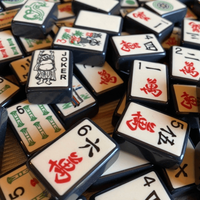 Tuiles de Mahjong Américaines Vintage Noires et Blanches de Luxe, Ensemble de 160 Tuiles, Collection Designer Rétro en Acrylique Premium pour Collectionneurs