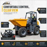 Dumper sur roues diesel fourni par l'usine avec une hauteur de déchargement de 2600 mm, garantie d'un an