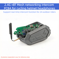 Módulo de Intercomunicación de Red 2.4G para 20 Personas, Solución PCBA para Casco de Ciclismo, Diseño de Red con Reducción de Ruido IA de 500M y Baja Latencia