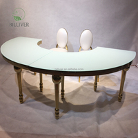 Vente en gros de table ronde professionnelle en acier inoxydable, ensemble de table de mariage pour hôtel, pièces centrales, décorations de table pour événements