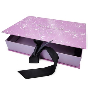 Empaque de Lujo para Pelucas con Logotipo Personalizado, Cartón Rígido Morado, Recubrimiento UV, Laminación Brillante, Barnizado, Envío de Cosméticos y Ropa - Product Image 4