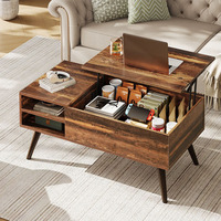 Table basse moderne avec étagère de rangement, table centrale en MDF, meubles de salon, fournisseur de meubles pour la maison