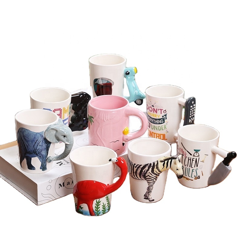 Ceramic 3D Animal Shape Coffee Mugs for Kids - Creative & Fun