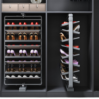 HNOSS Kleiderschrank Soft-Closing Schuhablage Organizer 8-stufiges Metall 360° Ausziehbares Rotierendes Schuhregal