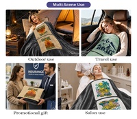 Couverture-oreiller pliable 2-en-1 en flanelle polaire avec logo personnalisé Bindi, multi-usages, fermeture éclair, pour voiture, voyage, camping, cadeau promotionnel