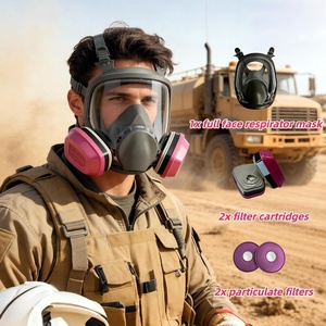 <span class=keywords><strong>Masque</strong></span> respiratoire en silicone intégral réutilisable avec filtres pour la peinture au pistolet, les opérations chimiques et les <span class=keywords><strong>travaux</strong></span> de construction - Product Image 3