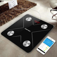 Novation launchkey Hebei-báscula de grasa corporal para baño, pantalla LED recargable por USB, Digital, con Bluetooth