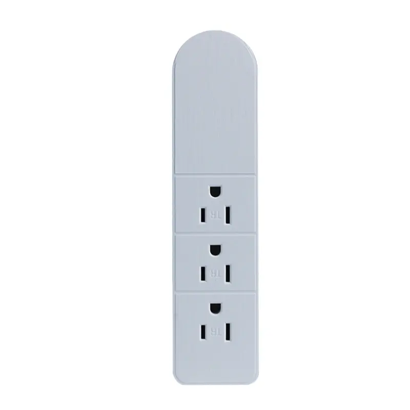 Straight Wall Socket For Home Office Kitchen Us Plug Extension Power Strip 3 Way Power Plug Wall Socket Power Converter