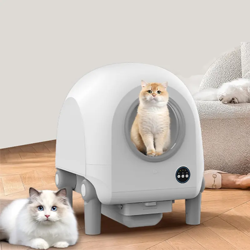 Drop Shipping 5G Wifi Semi-Gesloten Slimme Zelfreinigende Automatische App Op Afstand Bedienen Kattenpoep Kattenbak Toilet