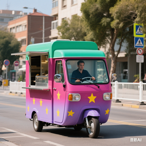 Factory Direct Sale Customizable Street Food Truck Three Wheel Mobile <b>Trailer</b> Three Wheel Street Food Truck - Product Image 2