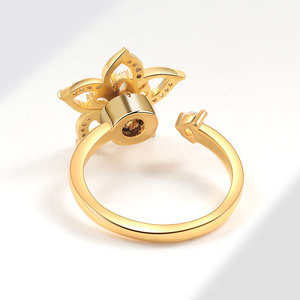 Bague de doigt réglable et rotative exquise pour soulager l'anxiété, en cuivre plaqué or, bijou anti-stress pour femme - Product Image 4