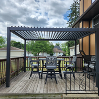 Offre Spéciale Mariage 400X500 Style Chinois Gazebo Extérieur Jardin AluminiumLouver Kit Toit Motorisé Pergola Métal Noir