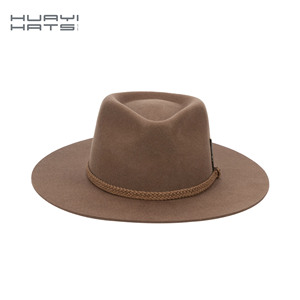 Bán Buôn Handmade Phẳng Cứng Cổ Điển Trống Chính Thức Thanh Lịch Của Phụ Nữ Úc 100% Len Cảm Thấy Tùy Chỉnh Rộng Vành Mũ Fedora - Product Image 4